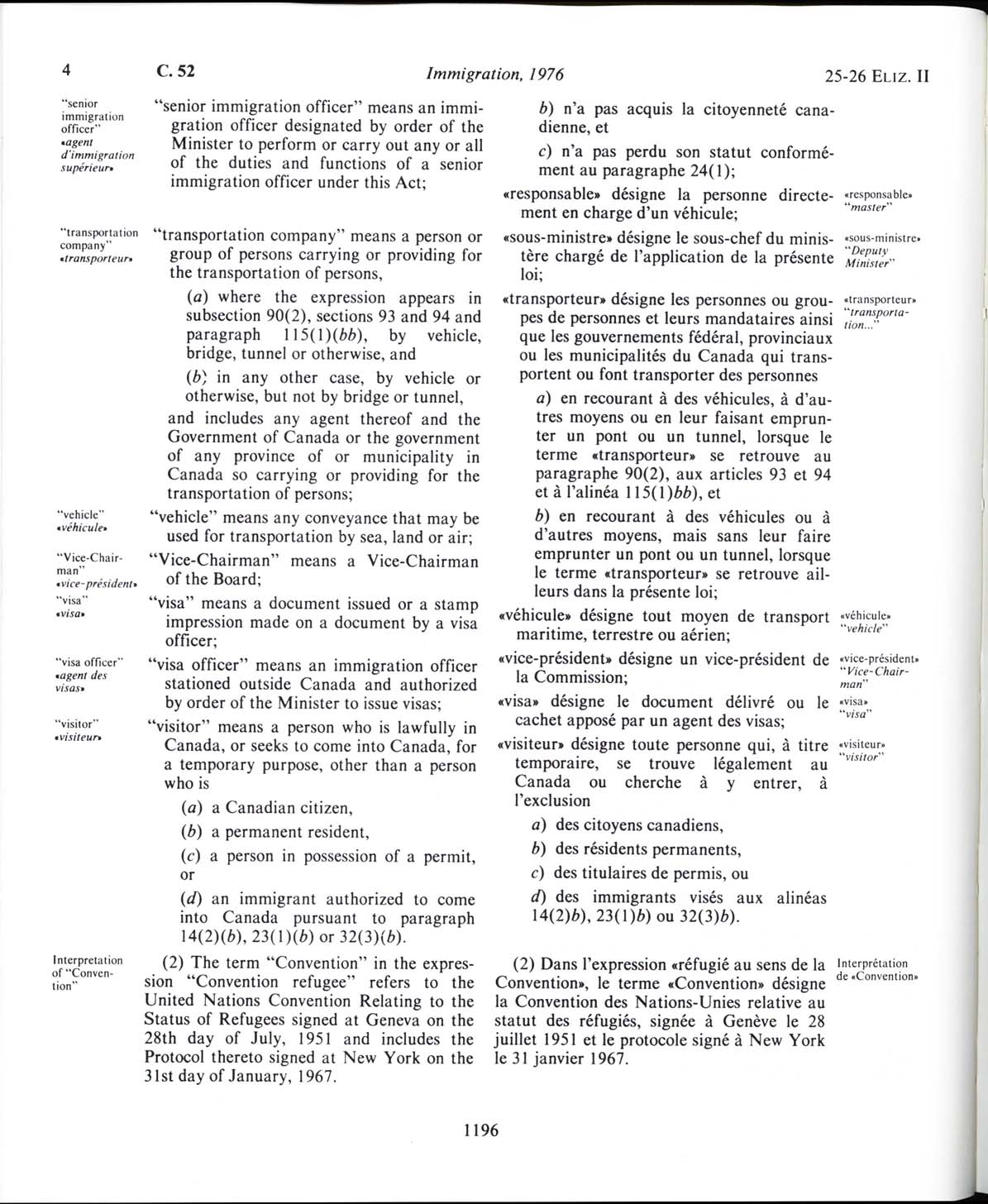 Page 1196 Immigration Act, 1976