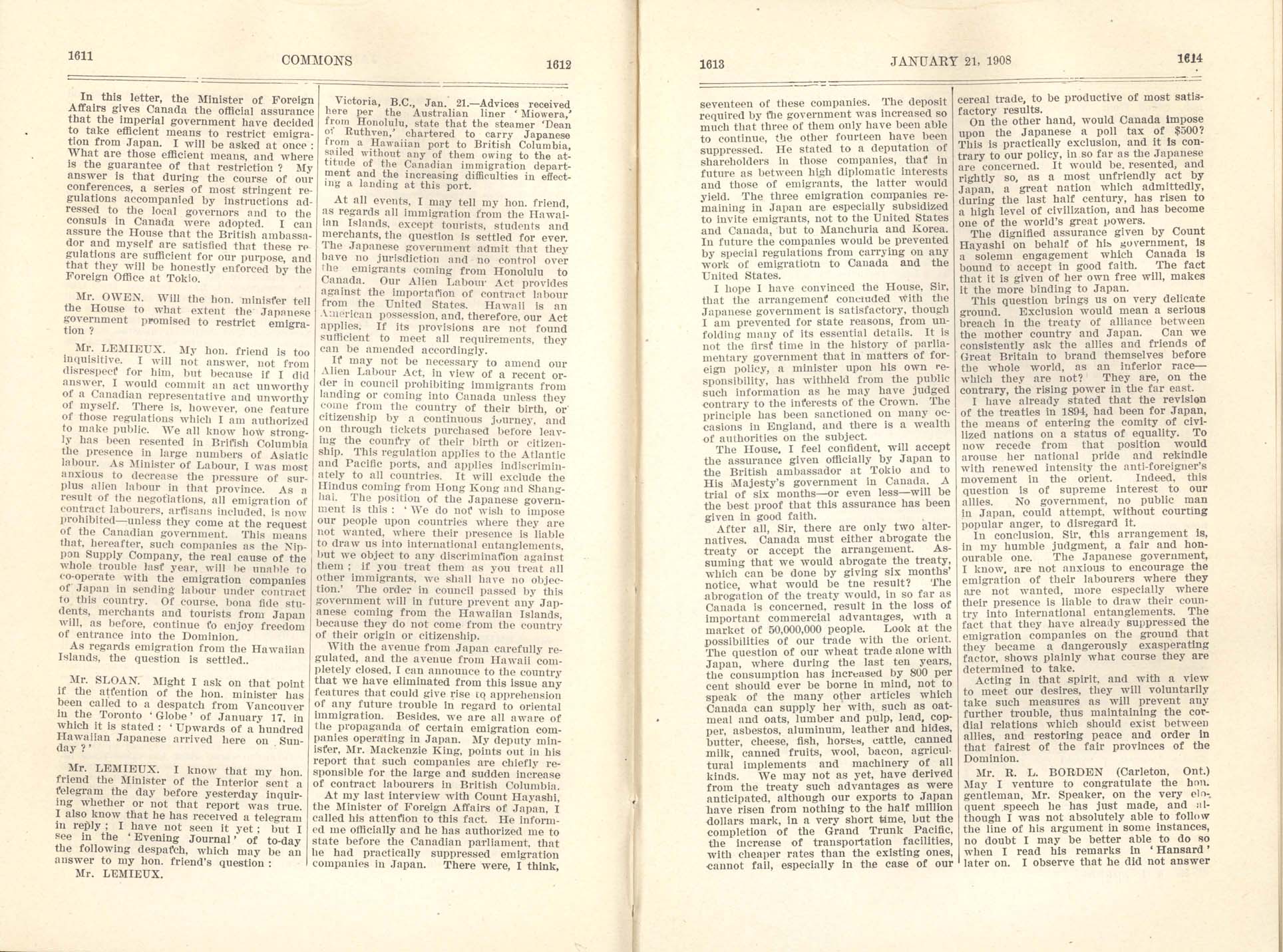 Page 1611, 1612, 1613, 1614 Gentlemen’s Agreement, 1908