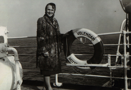 Elisabeth Tenzythoff on board the S.S. Volendam. Canadian Museum of Immigration at Pier 21 (DI2013.1839.4). 