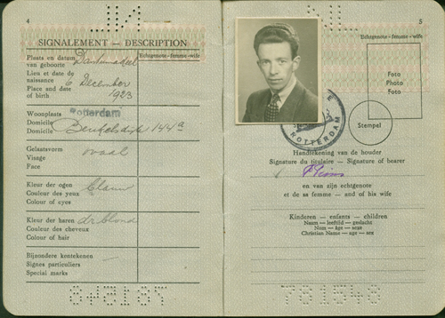 Passport issued to Feike Prins. Canadian Museum of Immigration at Pier 21 (DI2013.1560.3).