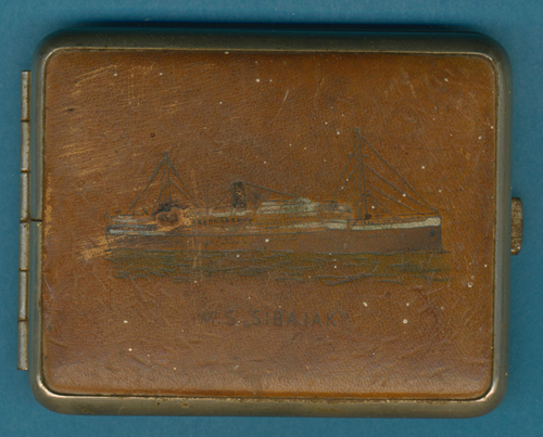 Cigarette case from the S.S. Sibajak, 1953. Canadian Museum of Immigration at Pier 21 (DI2013.1825.8c).