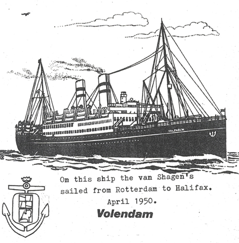 Souvenir from the S.S. Volendam, 1950. Canadian Museum of Immigration at Pier 21 (DI2013.1842.3). 