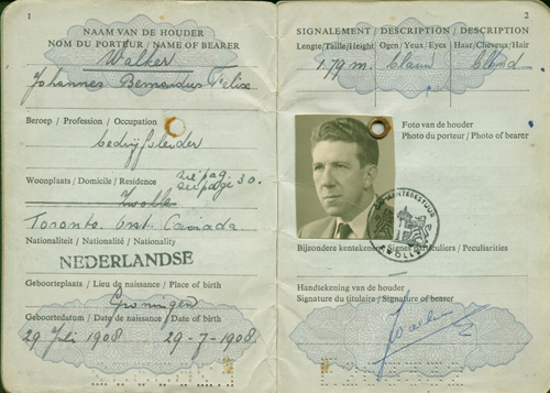 Passport issued to Johannes Walker. Canadian Museum of Immigration at Pier 21 (DI2013.1834.1)