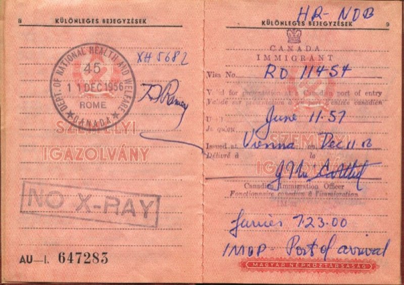 Ferenc Nilof's Hungarian ID. Canadian Museum of Immigration at Pier 21 (DI2013.1348.9e).