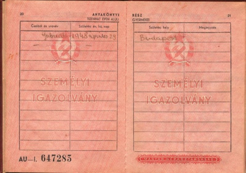 Ferenc Nilof's Hungarian ID. Canadian Museum of Immigration at Pier 21 (DI2013.1348.9k).