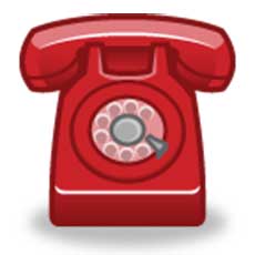 Un téléphone rouge muni d'un combiné à l'ancienne, ressemblant à ce que l'on retrouverait dans une bande dessinée.