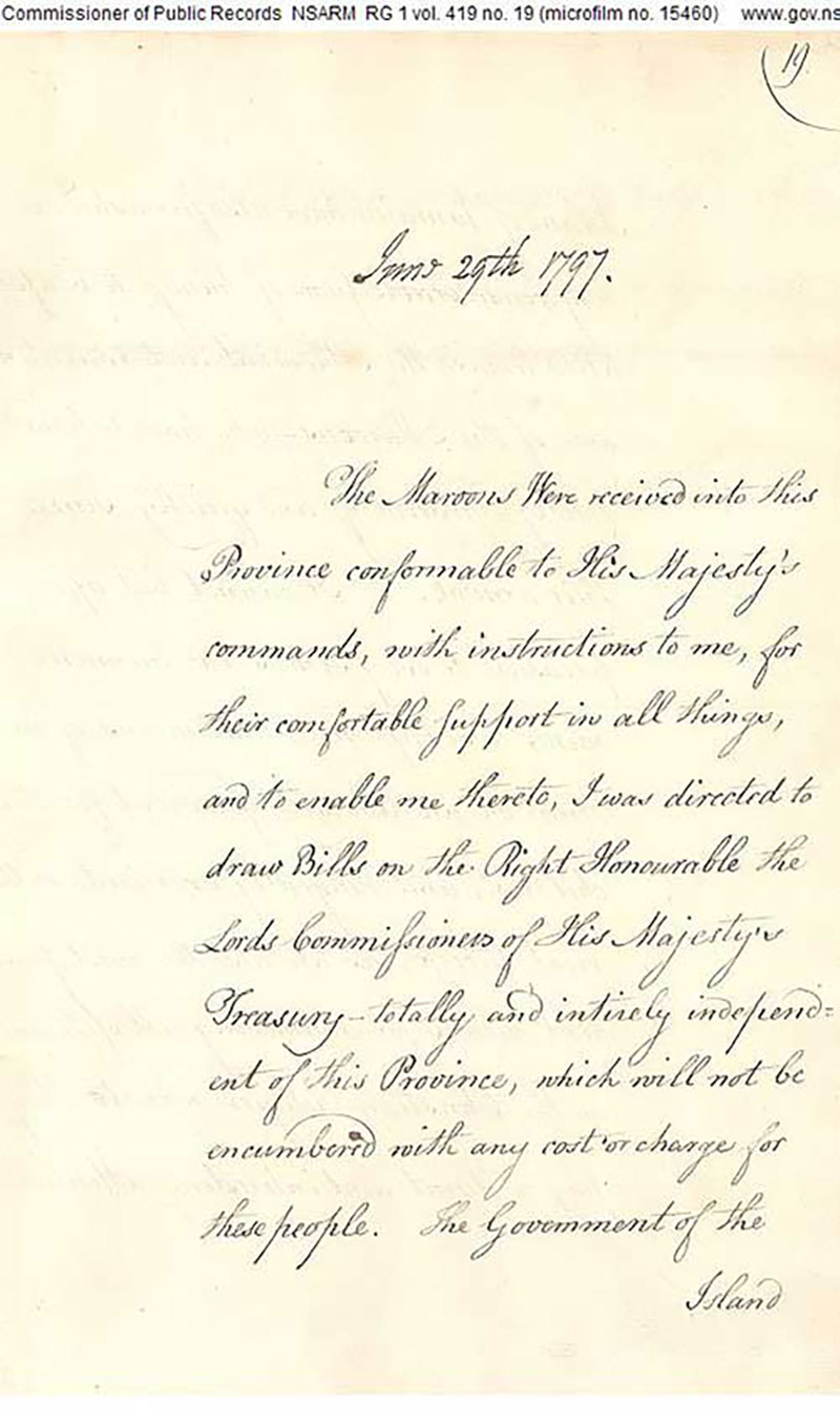 A very old letter from 1797 that is written in beautiful cursive handwriting.