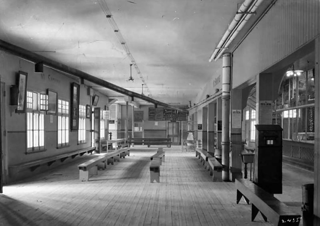 Main hall, government immigration sheds.