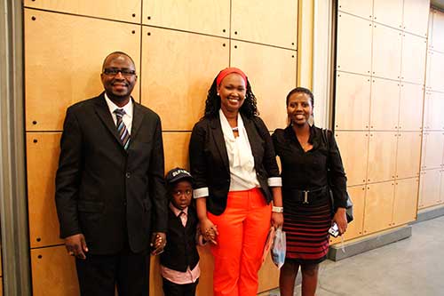 A young woman and her family