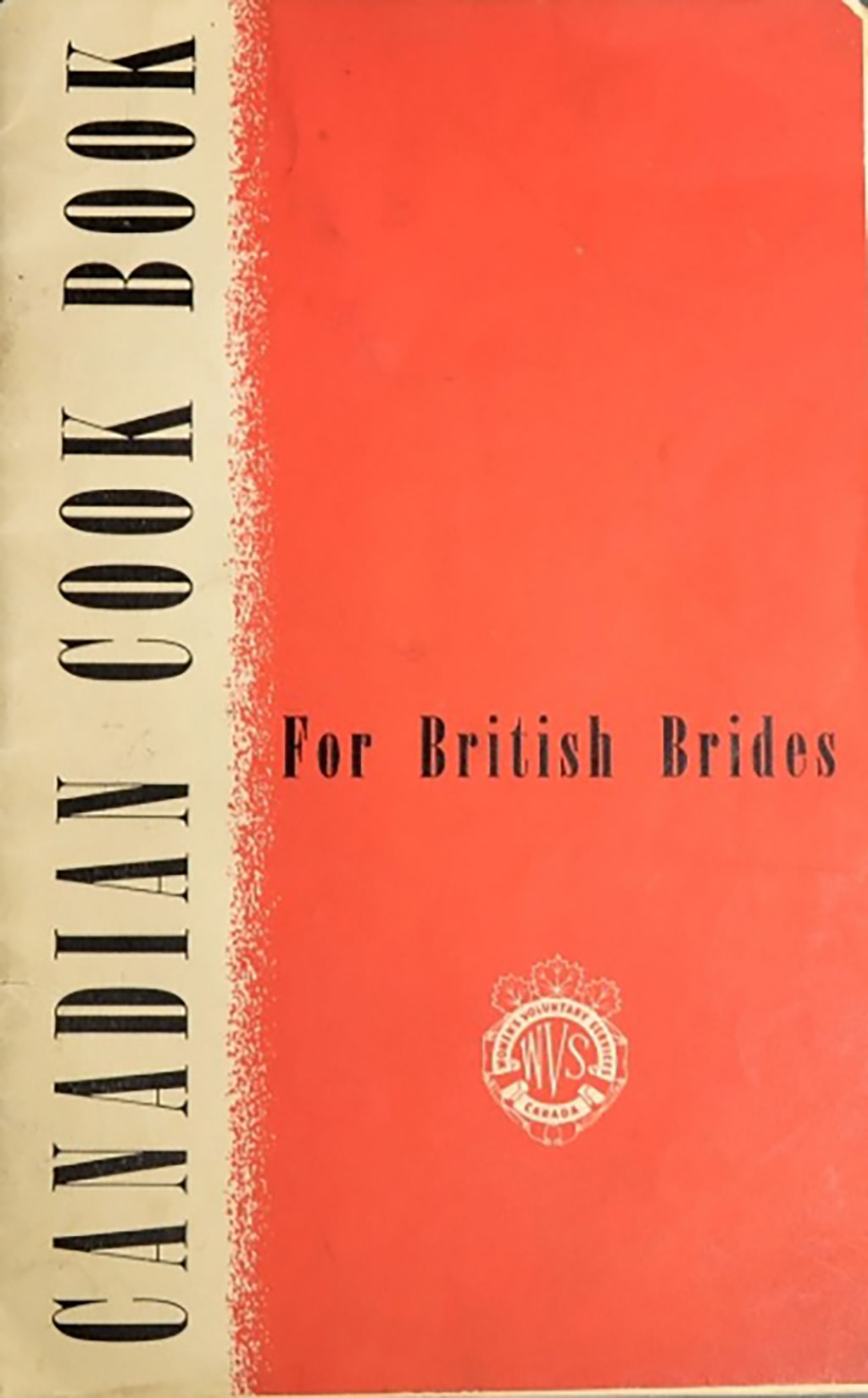 Red and cream-coloured cookbook for British war brides.